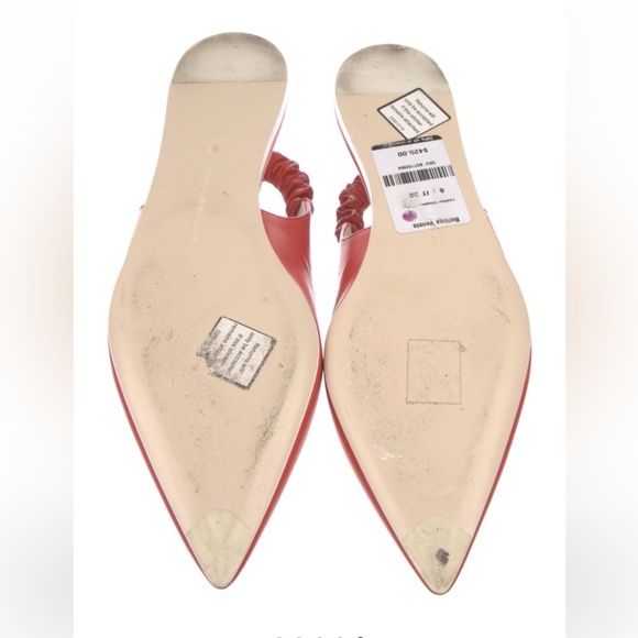 Bottega Veneta Orange Leather Slingback Flats - Picture 5 of 5